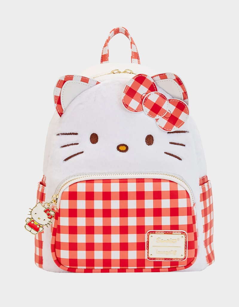LOUNGEFLY Hello Kitty Gingham Mini Backpack image number 0