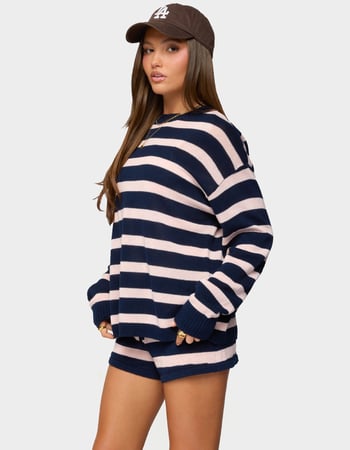 EDIKTED Amaris Oversized Striped Sweater Alternative Image