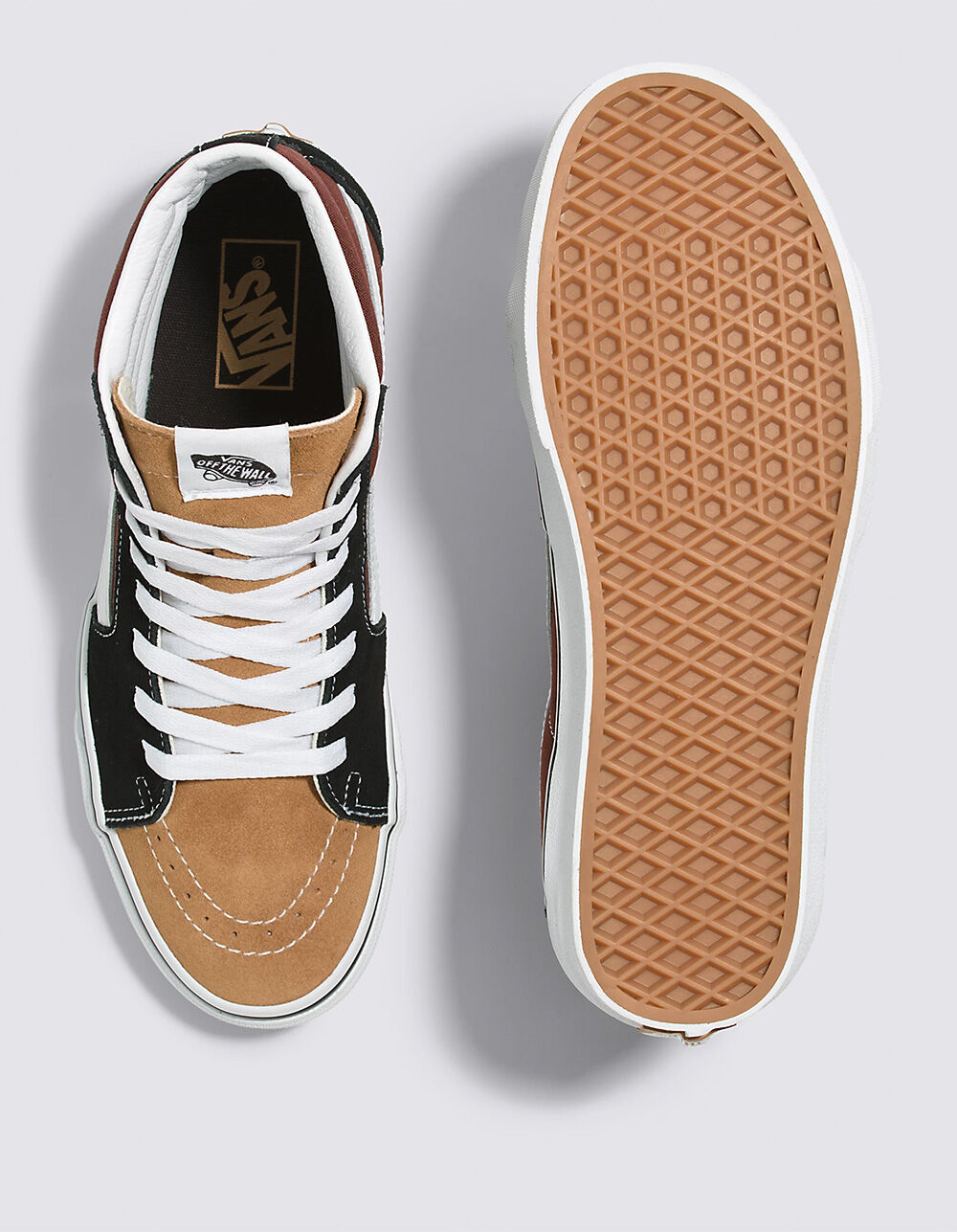 VANS Sk8-Hi Color Block Shoes - BLACK/BROWN | Tillys