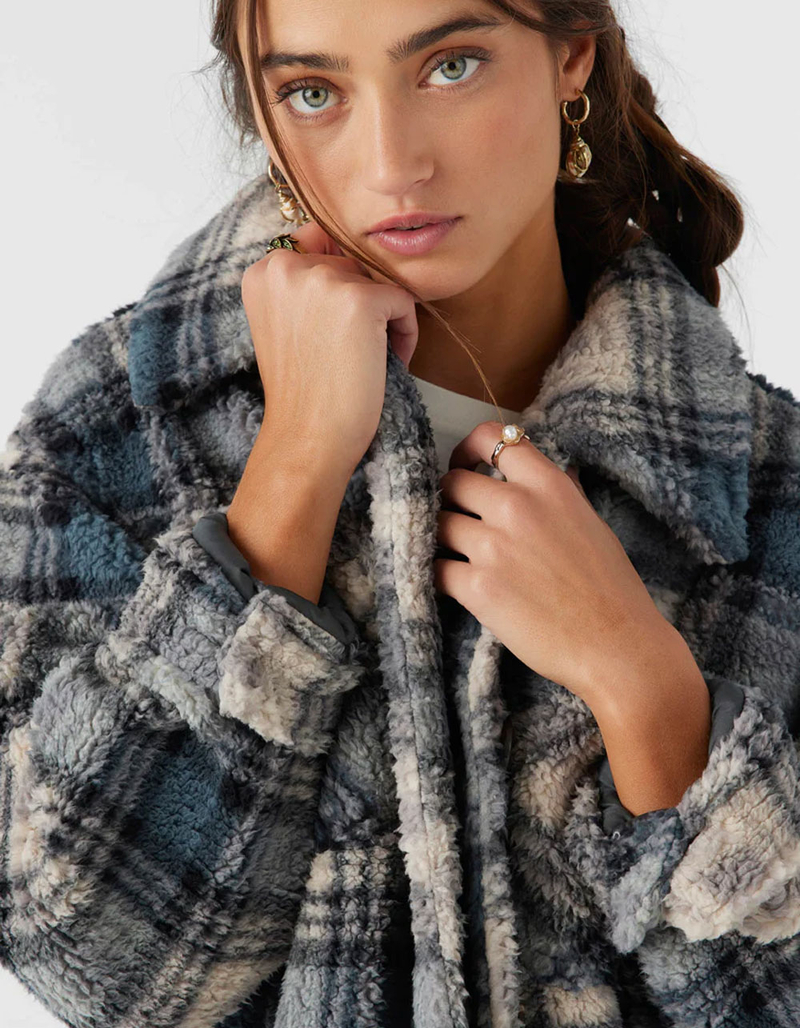 O'NEILL Heath Plaid Womens Oversized Fleece Jacket image number 1