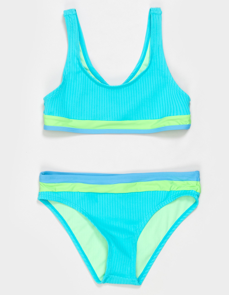 BEACH LINGO Texture Girls Bralette Bikini Set image number 0