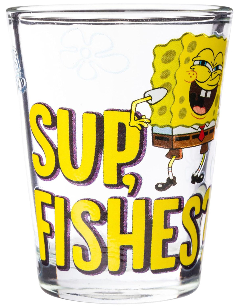 SPONGEBOB SQUAREPANTS Modern Quote 4 Pack Mini Glass Set image number 3