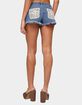 EDIKTED Crochet Pockets Low Rise Denim Micro Shorts image number 3