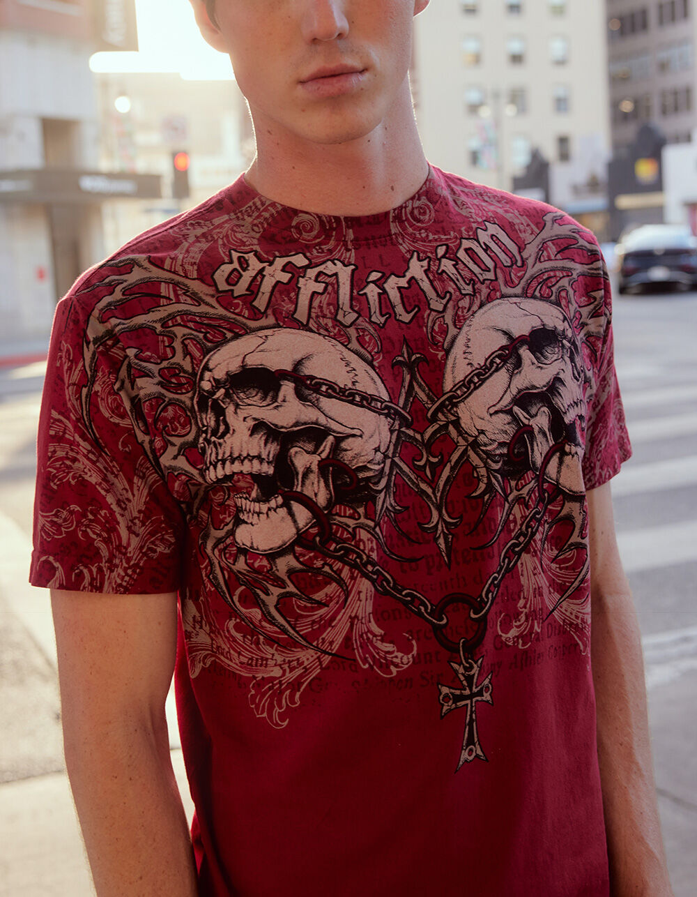 AFFLICTION Collapse Mens Tee - RED | Tillys