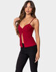 EDIKTED Crimson Lacey Split Front Top image number 3