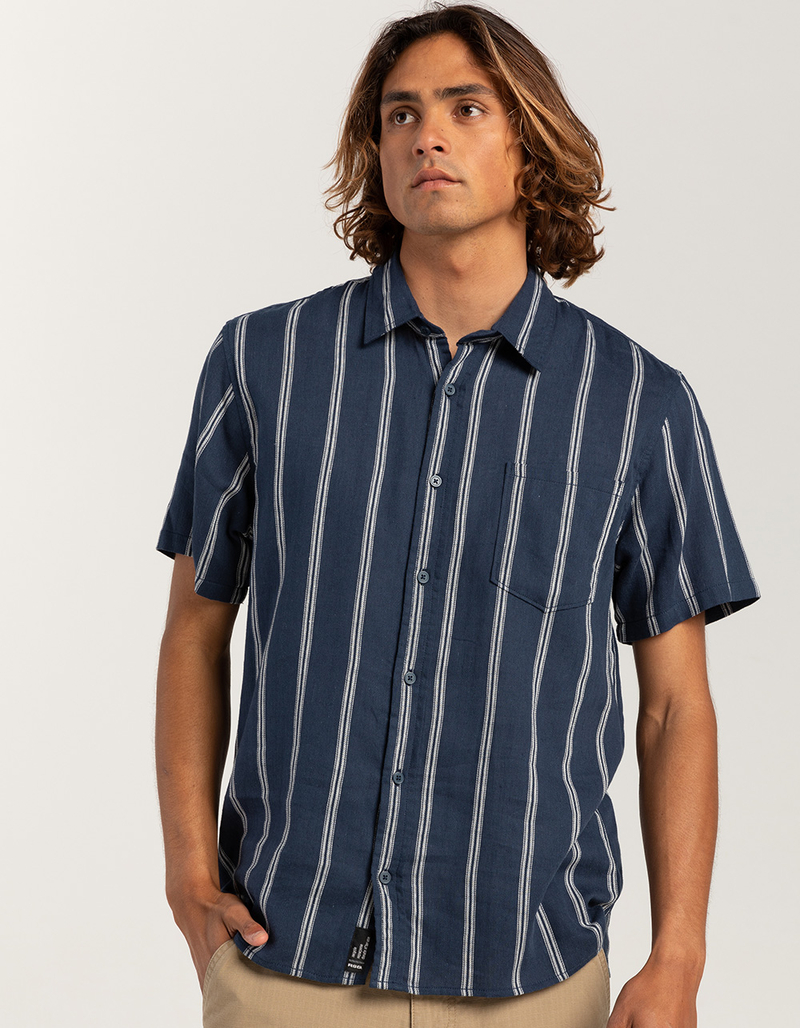 RSQ Mens Stripe Linen Blend Shirt image number 2