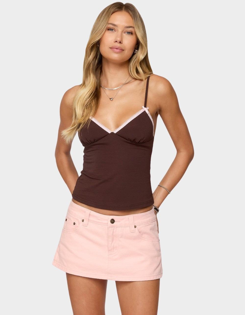 EDIKTED Ruelle Contrast Frill Tank Top image number 0