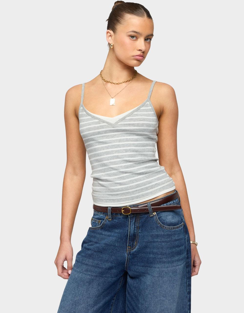 EDIKTED Layered Contrast Striped Tank Top image number 0