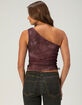 WEST OF MELROSE Animal Womens Mesh One Shoulder Top image number 5