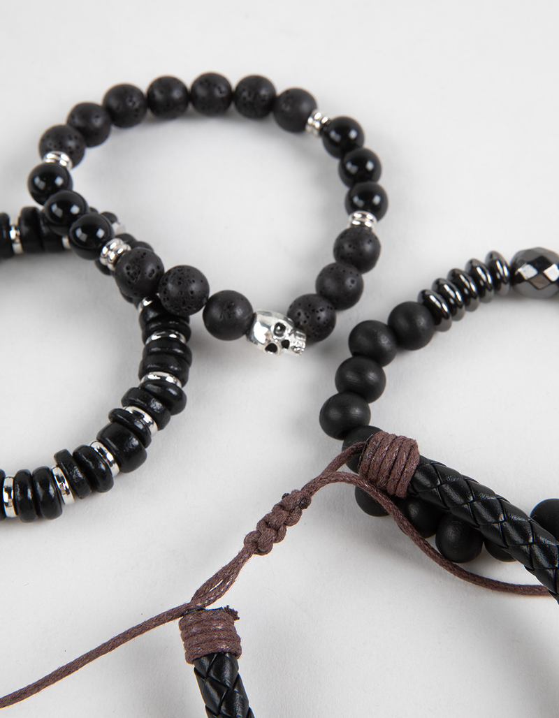 RSQ 4 Pack Lava And Glass Bead Stretch Bracelets image number 1