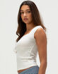 HEART & HIPS Womens Square Neck Cap Sleeve Top image number 3