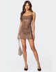 EDIKTED Flora Rhinestone Mesh Mini Dress image number 5