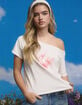 FULL TILT Plumeria Womens Off The Shoulder Tee image number 6