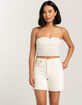 LEVI'S 501 Mid Thigh Womens Denim Shorts - Ethereal Ecru image number 1