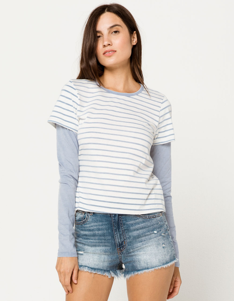 IVY & MAIN Stripe 2 Fer Womens Tee image number 1