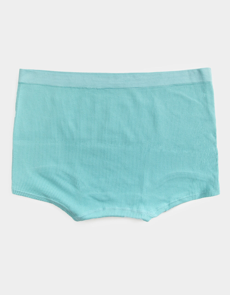 FULL TILT Seamless Rib Teal Blue Boyshorts image number 1