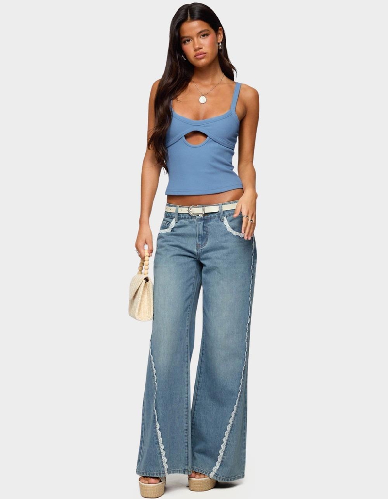 EDIKTED Karin Cut Out Ribbed Tank Top image number 4