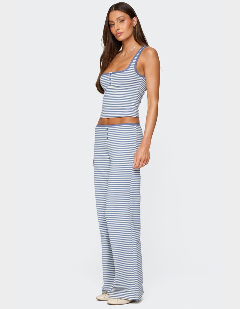 EDIKTED Monti Striped Henley Tank Top image number 3