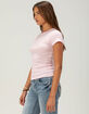 BOZZOLO Womens Rib Long Baby Tee image number 3