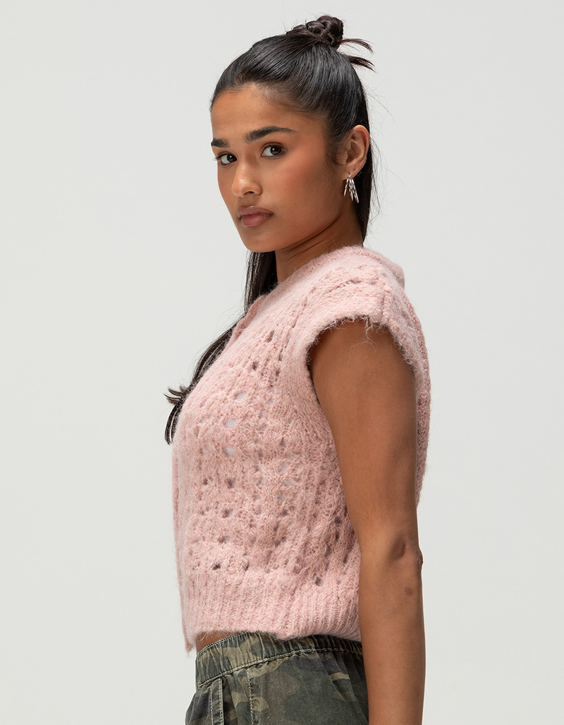 BDG Urban Outfitters Stitchy Womens Button Up Sweater Vest image number 2