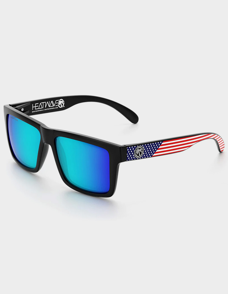 HEAT WAVE VISUAL Stars and Stripes H20 Vise Floating Polarized Sunglasses image number 0