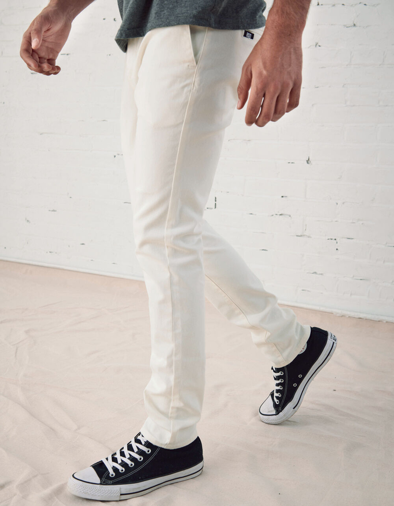RSQ Mens Skinny Stretch Off White Chinos image number 2