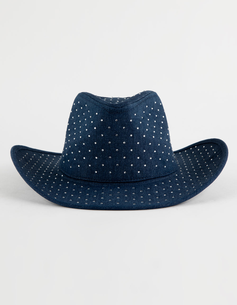Denim Rhinestone Womens Cowboy Hat image number 1