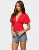 EDIKTED Betee Flutter Plunge Neck Top image number 2