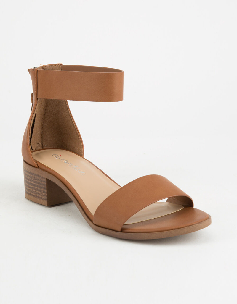 CITY CLASSIFIED Block Tan Womens Heeled Sandals image number 0