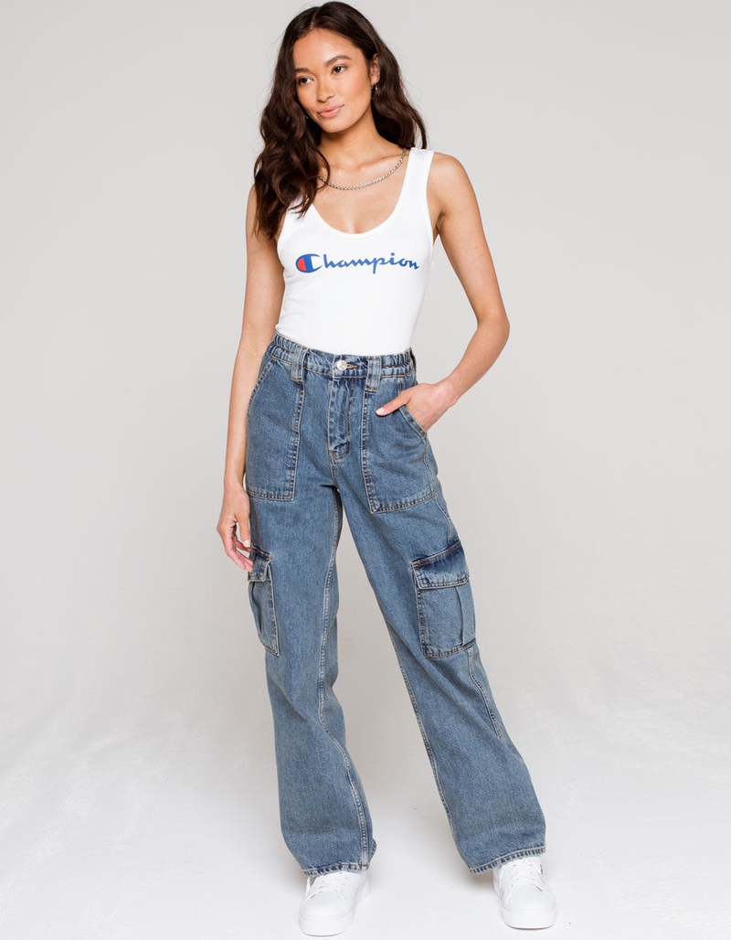 CHAMPION Everyday White Tank Bodysuit image number 3