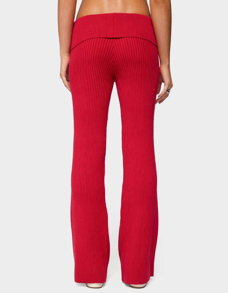 EDIKTED Adannah Foldover Ribbed Knit Pants image number 2