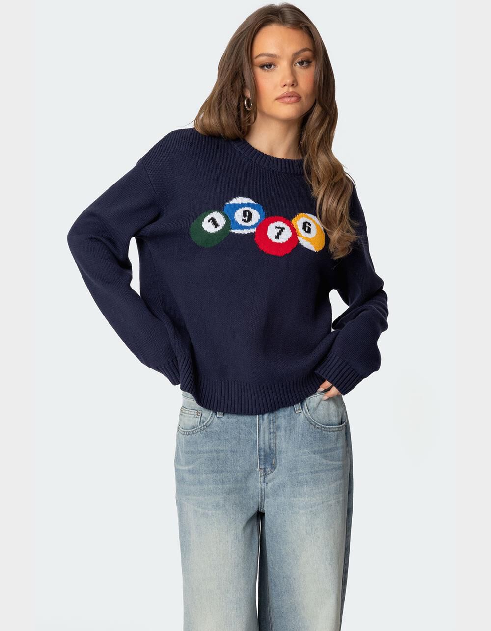 EDIKTED 1976 Billiards Sweater - NAVY | Tillys
