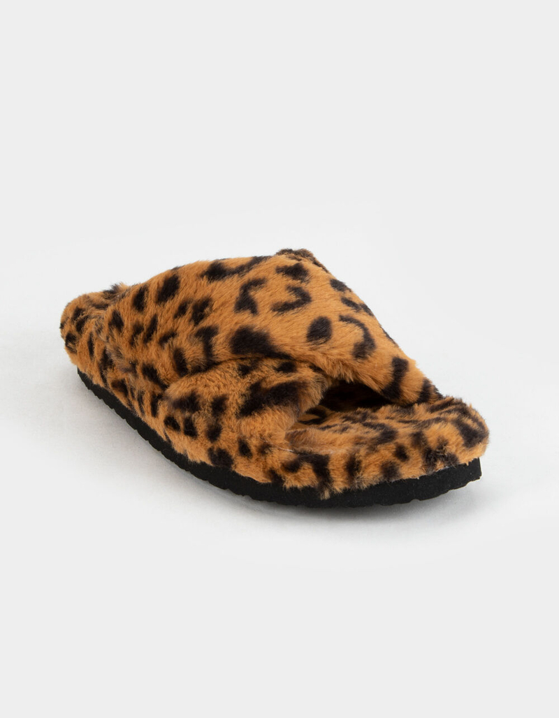 STEVE MADDEN Fuzed Womens Leopard Slippers image number 0