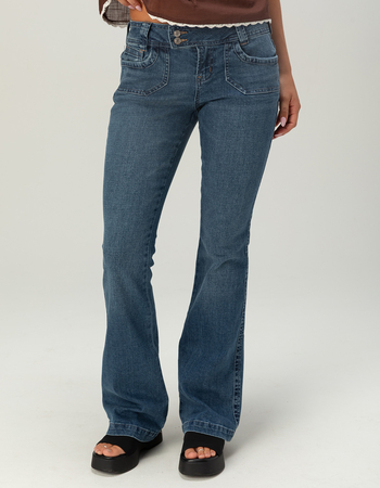 RSQ Womens Low Rise Extended Tab Bootcut Jeans Alternative Image