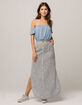 IVY & MAIN Off The Shoulder Light Blue Womens Crop Top image number 4