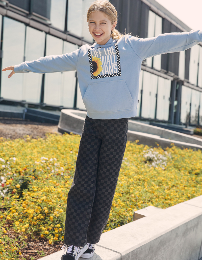 RSQ Girls High Rise Checker Wide Leg Jeans image number 0