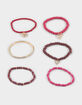FULL TILT 6 Pack Beaded/Heart/Locket/Key Chain Bracelet image number 1