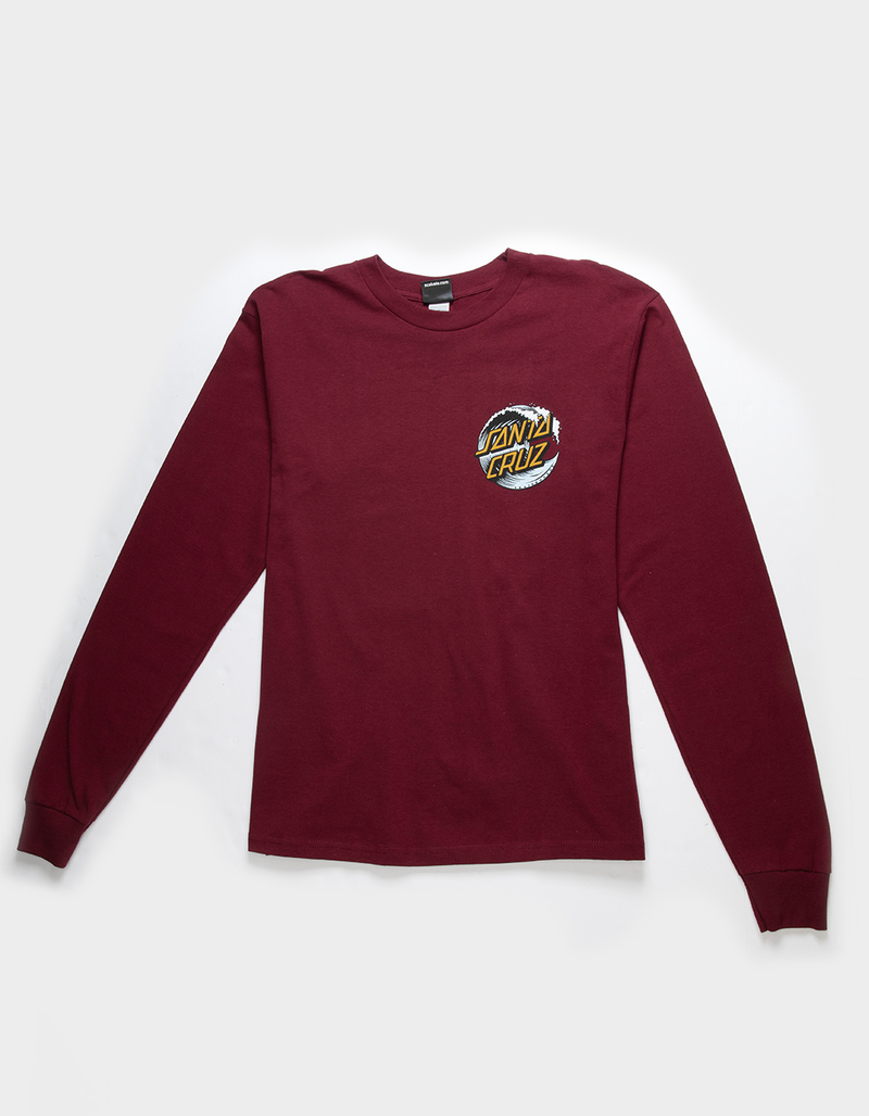 SANTA CRUZ Wave Dot Mens Long Sleeve Tee BURGUNDY Tillys