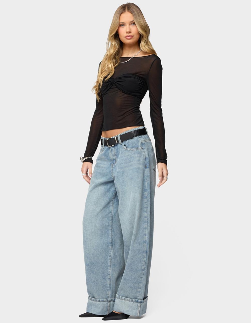 EDIKTED Kella Low Rise Baggy Jeans image number 3