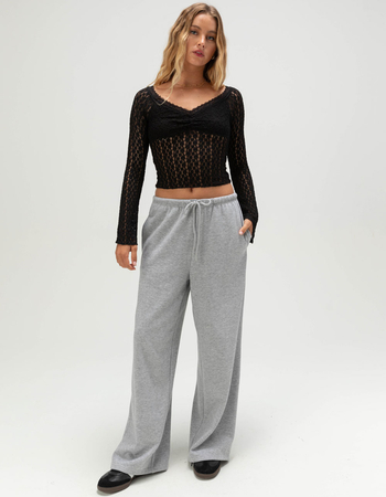 FULL TILT Womens Off The Shoulder Lace Top Alternative Image