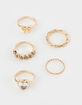 FULL TILT 5 Pack Floral/Bow/Rose Ring Set image number 2
