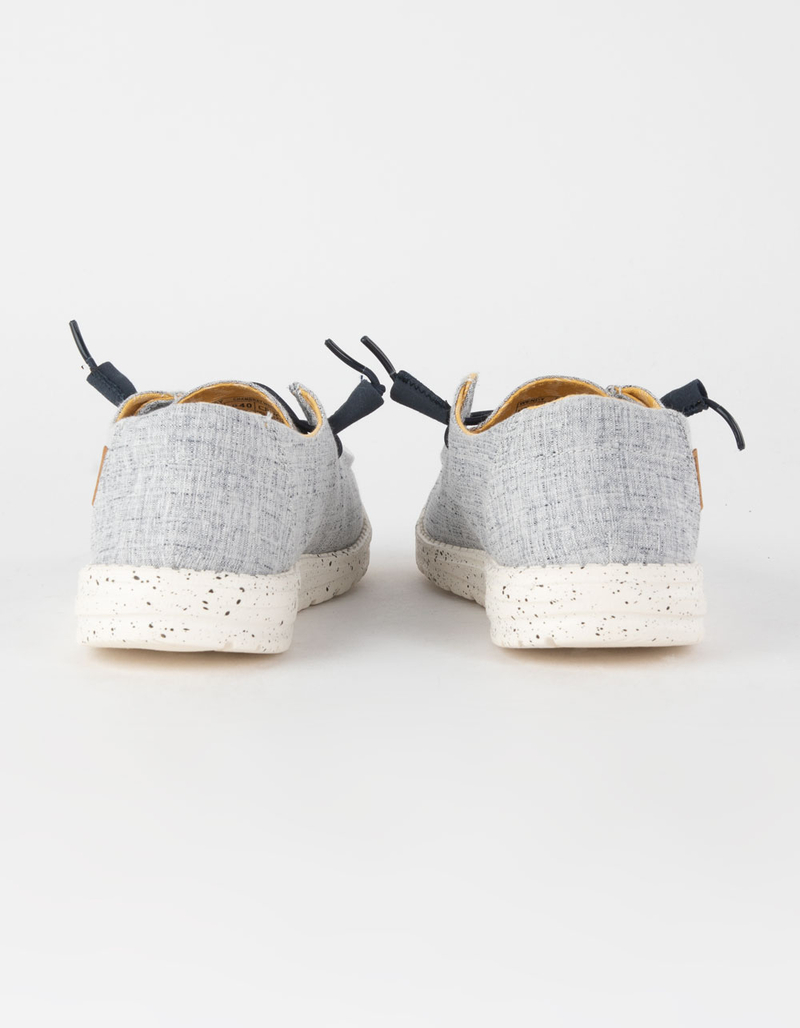 HEY DUDE Wendy Chambray White Blue Womens Slip On Shoes image number 3