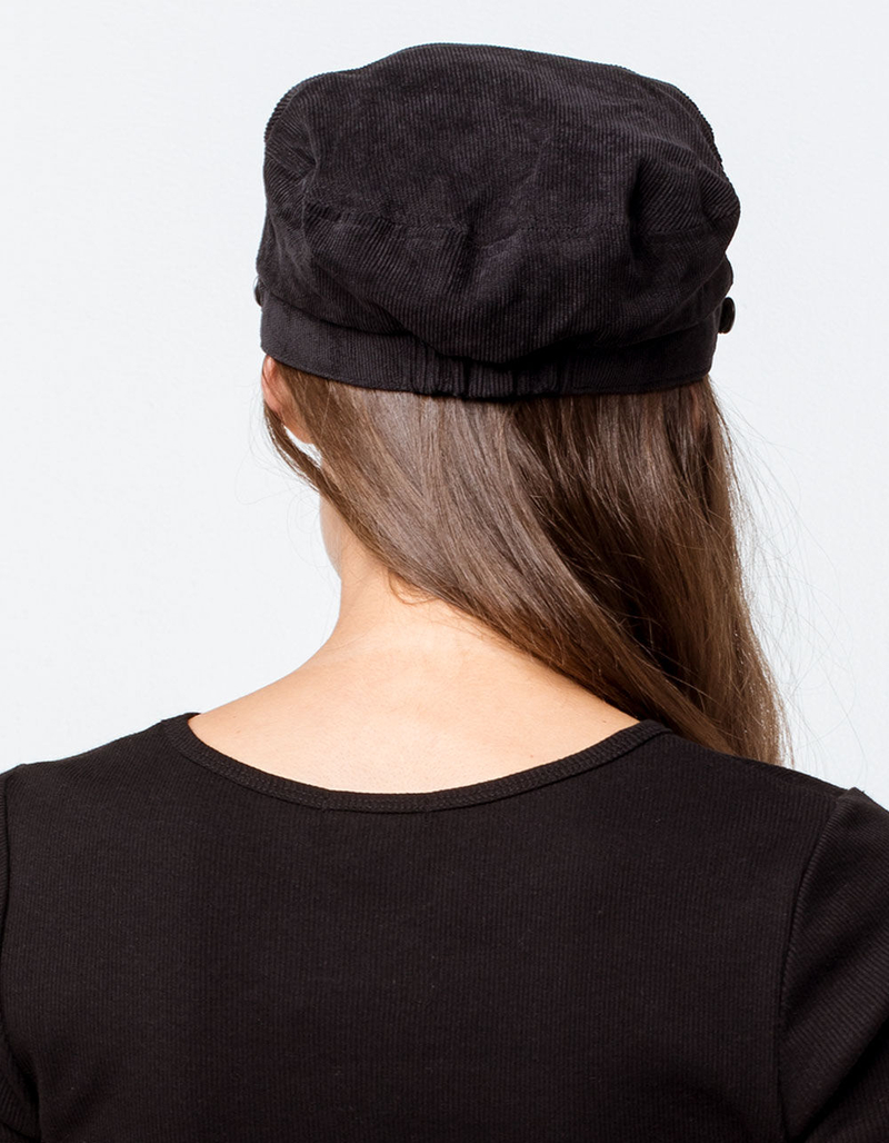 DAVID AND YOUNG Corduroy Black Womens Fiddler Cap image number 2