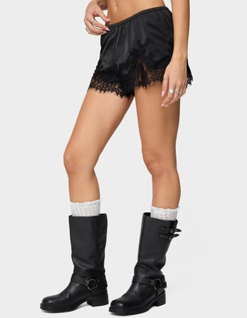 EDIKTED Reisa Lacey Satin Effect Shorts Alternative Image