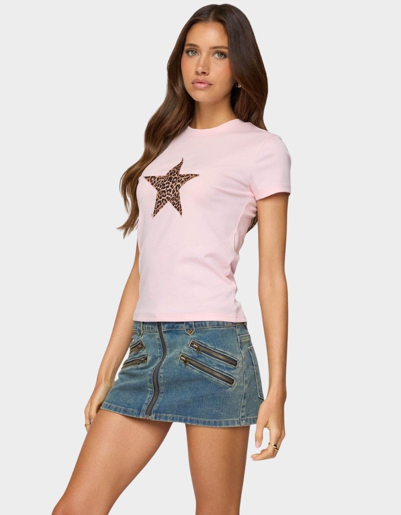 EDIKTED Narla Leopard Star Tee image number 1