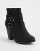 SODA Sweater Knit Block Heel Black Womens Booties image number 1