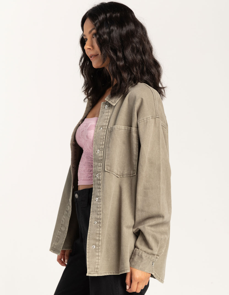 FULL TILT Washed Denim Womens Shacket image number 2