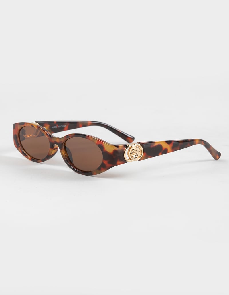 RSQ Rectangle Rose Tort Sunglasses image number 0