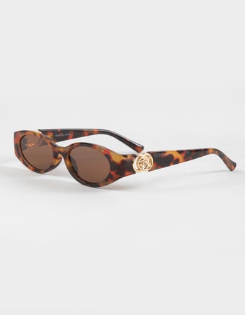 RSQ Rectangle Rose Tort Sunglasses Primary Image