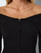 NOISY MAY Juliet Womens Off The Shoulder Knit Top image number 3